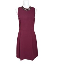 Eliza J Red Burgundy Beaded Cocktail Party Dress Sleeveless Holiday Size 6