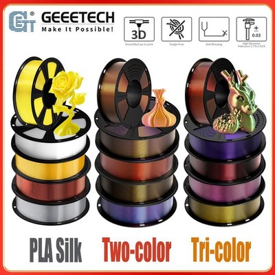 GEEETECH 3D Printer Filament Silk/Two-color/Tricolor Change PLA 1.75mm 1KG/Roll