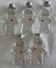 9 X PICCOLI CONTENITORI/BOTTIGLIE/TAPPO A VITE/TEMA NATALE ALTEZZA CIRCA 13 CM