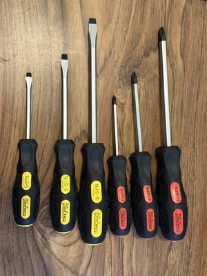 Ko-ken 166PS/6 PH1-2-3/SL5-6-8 mm Blade Through type Screwdriver Set 6 Pieces