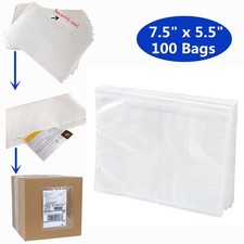 100PCS 7.5x5.5 Clear Adhesive Top Loading Packing List Shipping Label Envelopes
