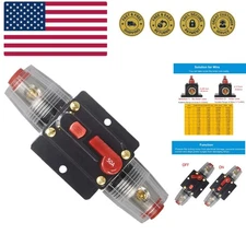 30A 40A 50A 60A 80A 100A 150A Audio Circuit Breaker Auto Car Stereo Inline Fu...