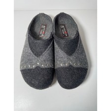 Haflinger Grizzly Wool Felt Clogs Women's 41 EU/ 10 US Gray Studded Slipper Shoe
