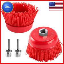 Poliwell 4 Inch Nylon Filament Brush 2 Pack 4 Abrasive Bristle Cup Brush Set