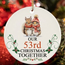 Our 53rd Anniversary Christmas Together Ornament 53 Year Squirrel Couple Love