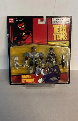 Raven and Cyborg Teen Titans Bandai 2003 - Open Package