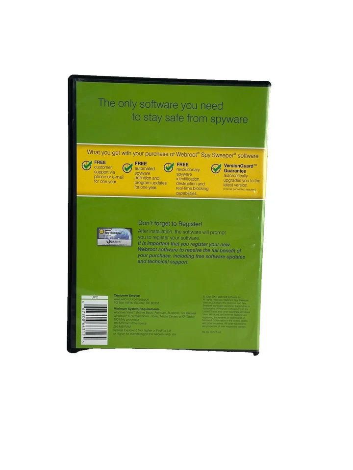 Vintage Webroot Spy Sweeper Software Boxed PC Security – Collectible Retro Tech - Image 2 of 4