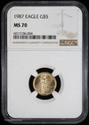 1987 $5 1/10 oz American Gold Eagle NGC MS 70 | Uncirculated UNC BU