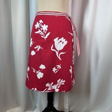 Vtg Y2K 2000s Wrap Skirt Sz M Midi Cottagecore Floral Tropical Resort Wear EUC
