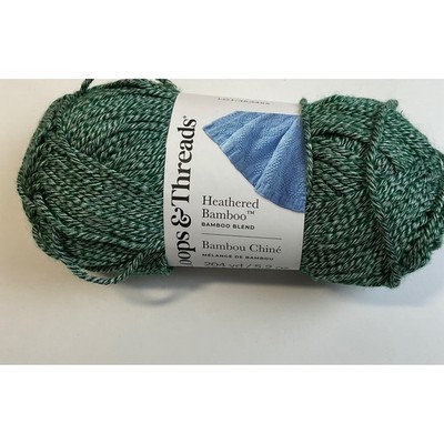 Loops & Threads Heathered Bamboo Yarn Pine Green 5.2oz 204yd Medium 4 Worsted
