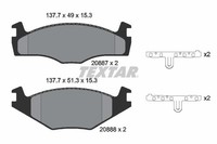 Textar Bremsbelagsatz, Scheibenbremse 2088707 FüR Seat VW
