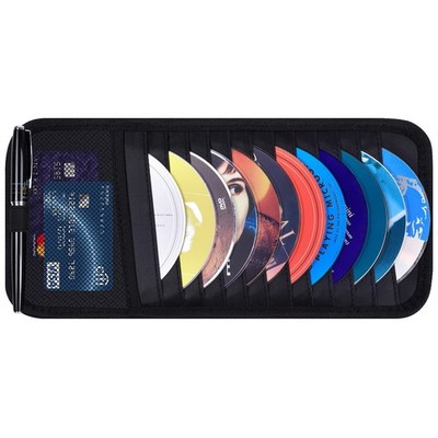 Car CD Case Holder, Wisdompro Vehicle Sun Visor Organizer for Cars with Black 
