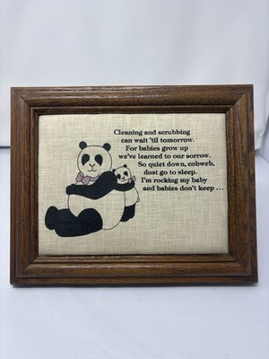 Vintage  ''Babies Don't Keep'' by Ruth Hulburt Hamilton Wall Decor Panda Nursery 