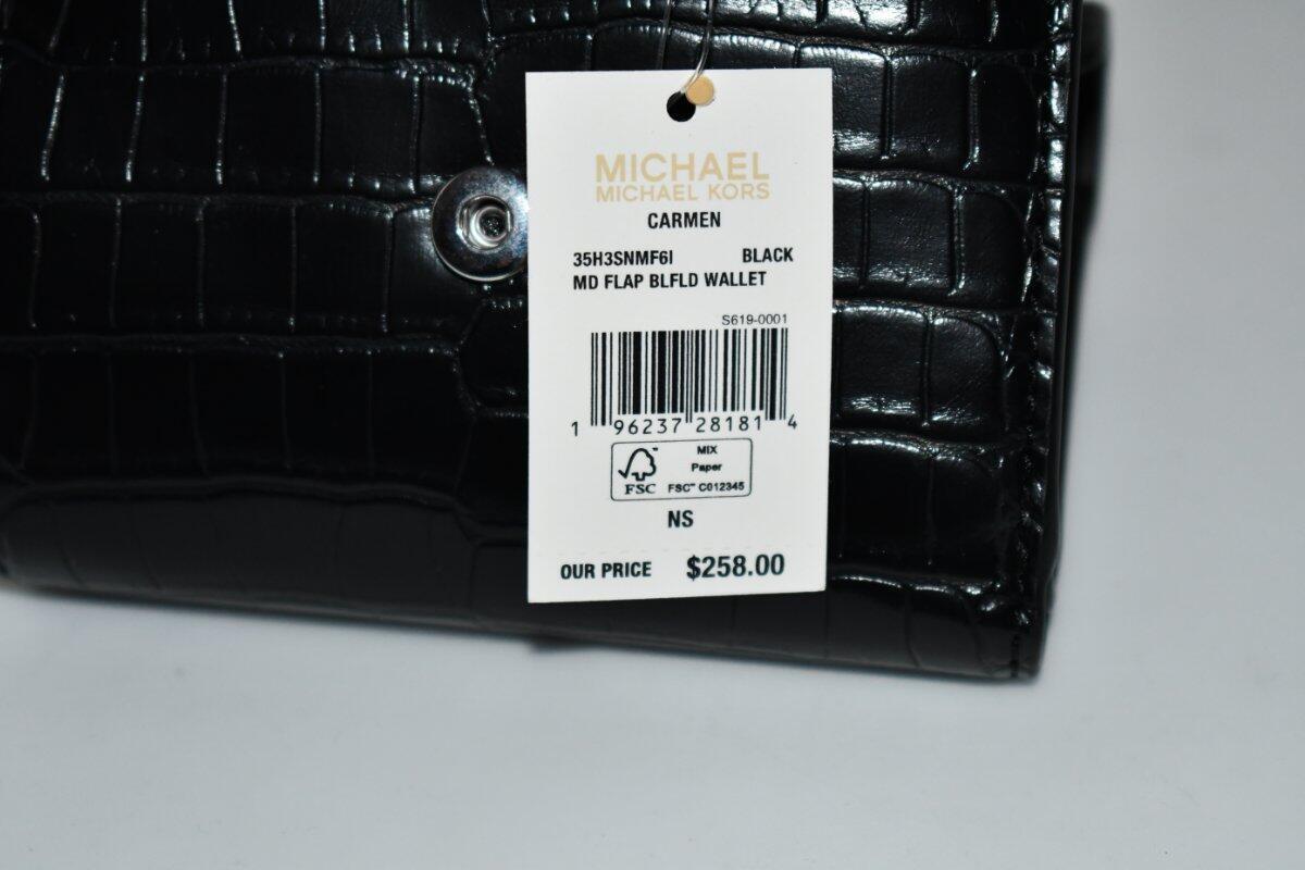 Michael Kors Carmen MED Crocodile Tri-Fold Envelope Wallet