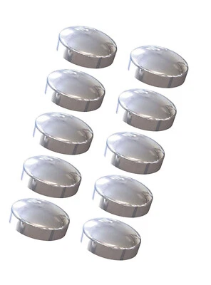 BUYAPART 10x Silver Chrome Plastidome 2 Piece Plastic Dome Screw Cap Covers Click on Caps