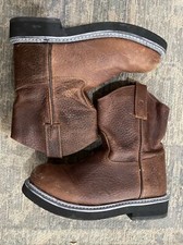 Smoky Mountain Western Cowboy Work Boots Brown Leather Pull On 2462C Boys 2 R