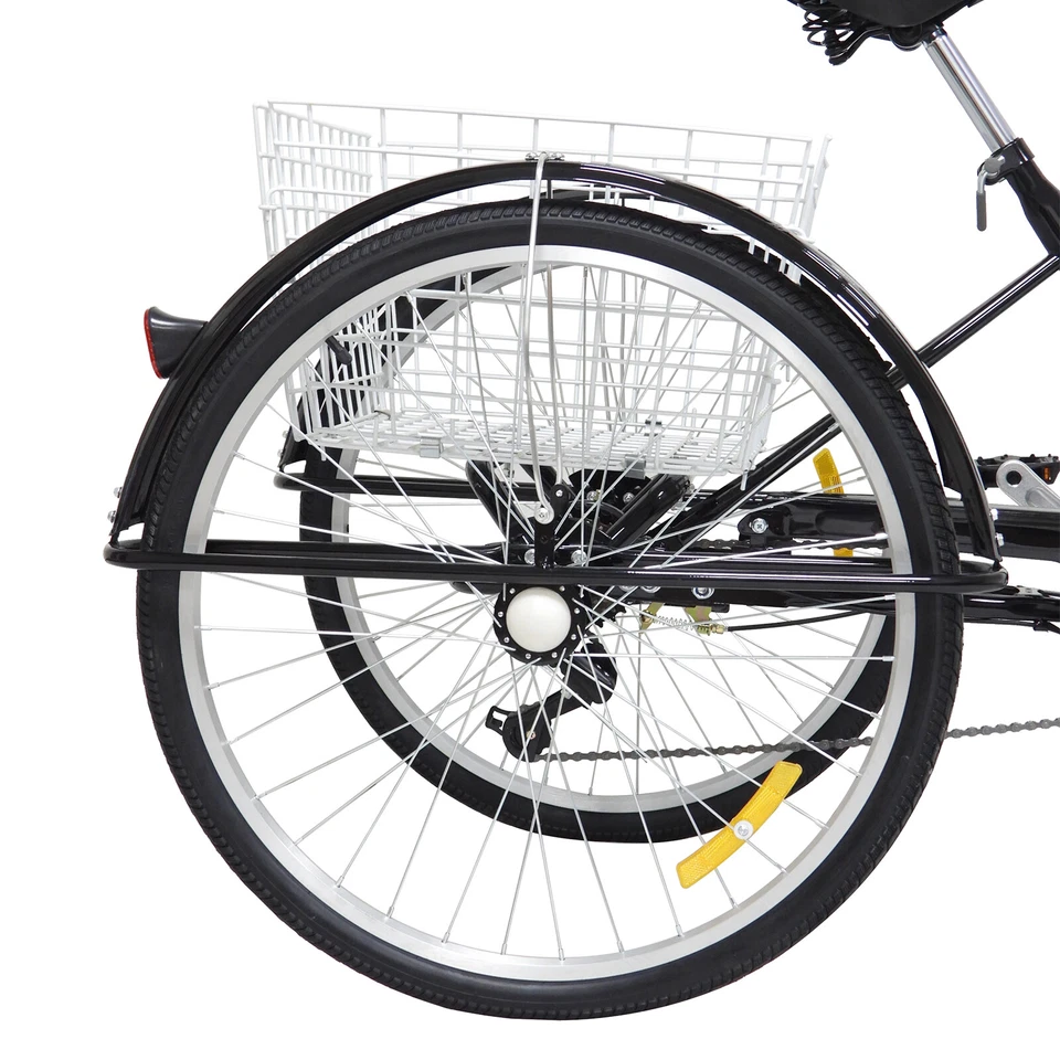 26 Zoll Dreirad 6 Gang 3 Räder Fahrrad + Einkaufskorb für Erwachsene/Senioren - Bild 2 von 4