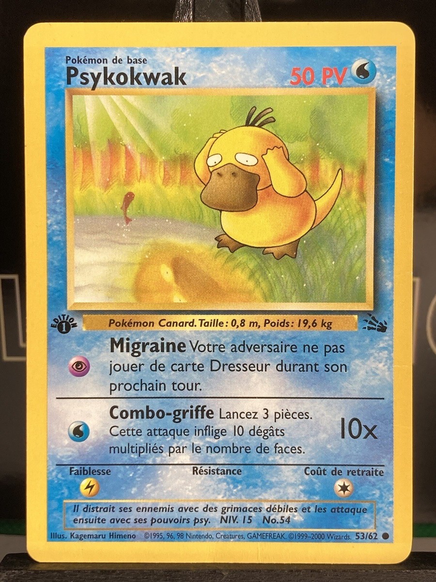 2000 Pokemon Card Fossil Set - Psykokwak 53/62 - 1st Edition 2000 Pokemon Card Fossil Set - Psykokwak 53/62 - 1st Edition