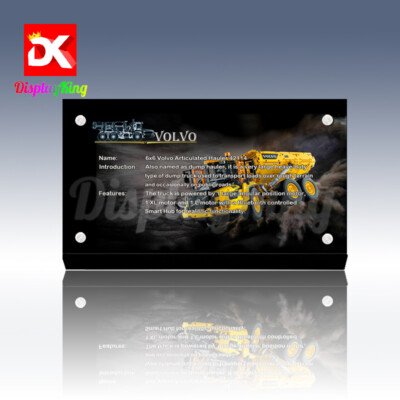 Display King-Acrylic Display plaque for Lego 6*6 Volvo Articulated