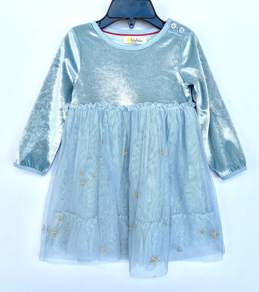 Vestido de red de terciopelo Mini Boden Fairy Wings. Precio minorista de 6-12 meses $55 $32,98 nuevo con etiquetas Foto 2 de 4