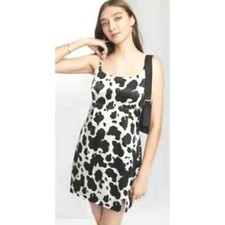 Women's Notch Slip Dress - Wild Fable - Black White Animal Print, Size S, NWT