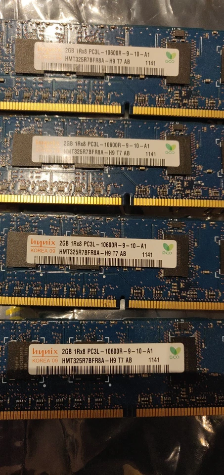 Hynix 8GB (4 x 2GB) 1Rx8 PC3L 10600R HMT325R7BFR8A DIMM SERVER MEMORY 1141 - Image 2 of 2