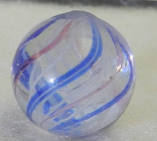  19321m Small .52 Inches Vintage German Handmade Latticino Swirl Marble
