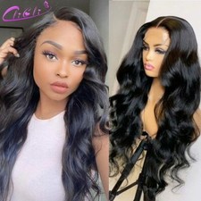 Body Wave Frontal Wig Pre Plucked 4X4 Closure Wig HumanHair Peruvian Remy 30Inch