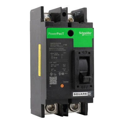 NEW Square D PowerPacT QDP22150TM 150A 240V, 2-Pole Molded Case Circuit Breaker