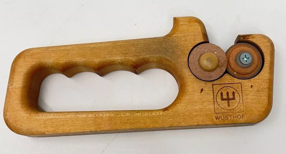 Wusthof Trident 2900 Ceramic Knife Sharpener Vintage Wood Wooden