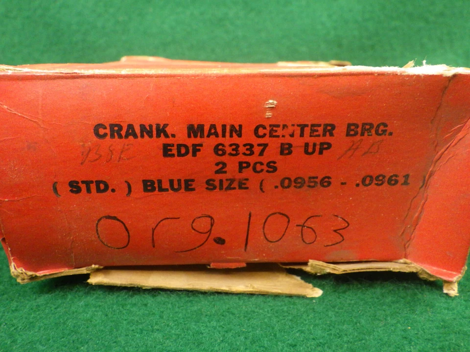 Nuevo de Lote Antiguo Ford/Edsel/Mercury Cojinete Principal Central 410 V8 STD/azul Talla EDF-6337 Foto 2 de 4