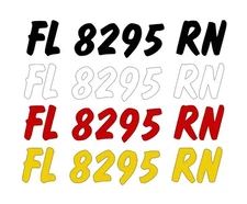 Custom Boat Registration Numbers Decals Set of 2 3" x 18" Letters Jet Ski Decal