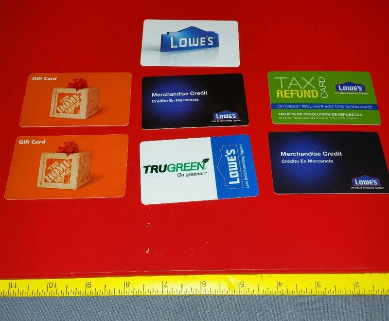 7 CARD VARIETY GIFT CARD LOT NO CASH VALUE LOWE'S AND HOME DEPOT 