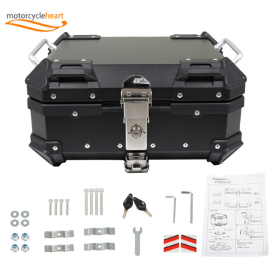 Black Motorcycle Top Case Tail Box Sturdy Luggage Storage Rear Tour Box 22L
