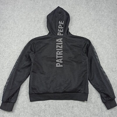 Patrizia Pepe Hoodie Girls XXL Womens M - 38 Zip Jacket Jumper Black Spell-out