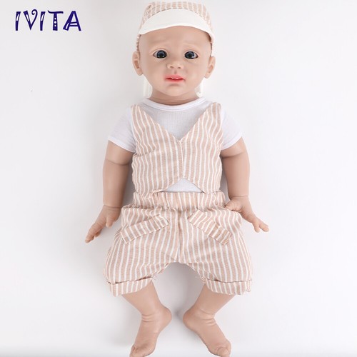 IVITA 21'' Full Silicone Reborn Baby Boy Newborn Handmade Silicone Doll Infant - Picture 5 of 12