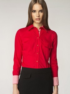 Chemise rouge femme manches longues coton mélangé haut NIFE 36 38 40 42 44 | eBay