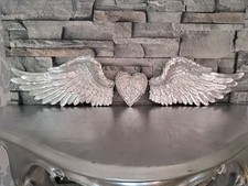 Image of Silver angel wings wall art