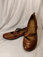 Naturalizer Noland Women's Brown Leather Mary Jane Shoes Slip On Flats Size 9 M