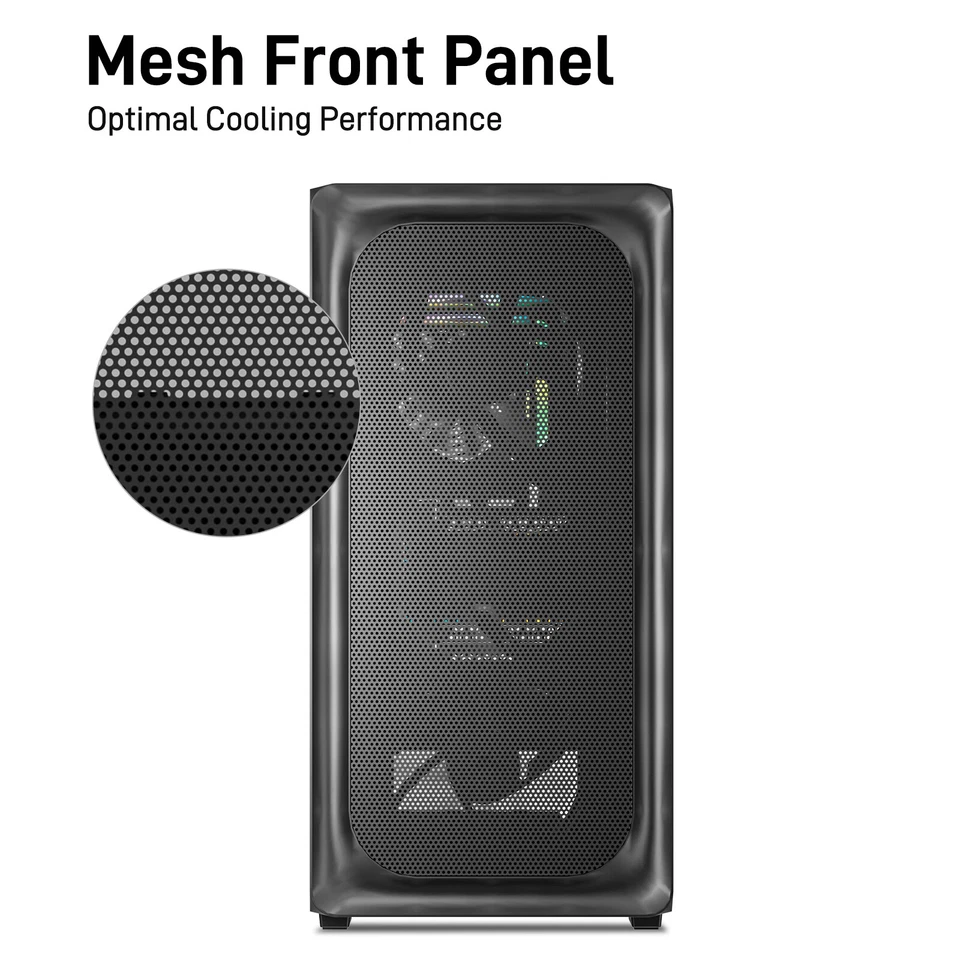 DARKROCK EC2 Black ATX Mid Tower PC Case Supports 40 Graphics Cards - Image 3 of 4