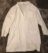 Dickies Lab Coat Mens Large White Scrubs Medical Consultation