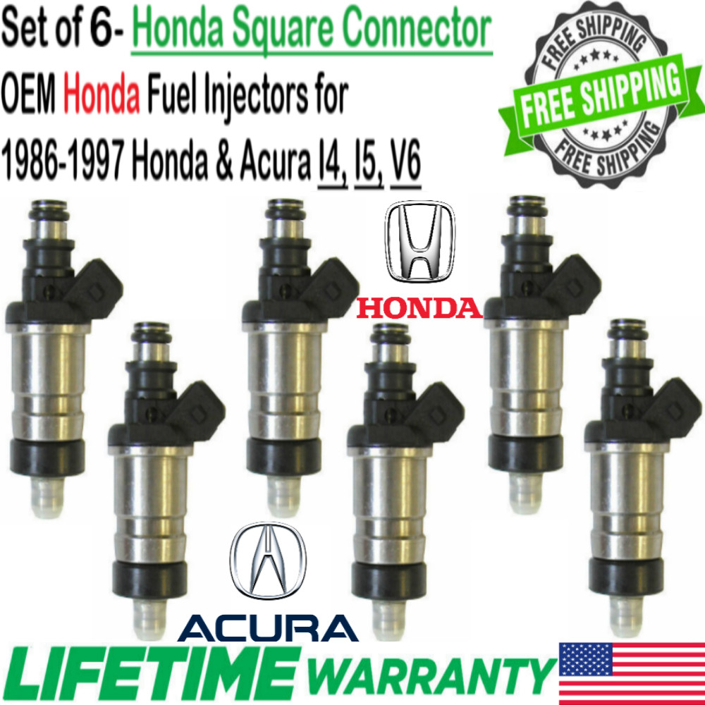 Genuine Flow Matched 6 Pieces Honda Fuel Injectors For 1990-1991 Acura NSX 3.0L