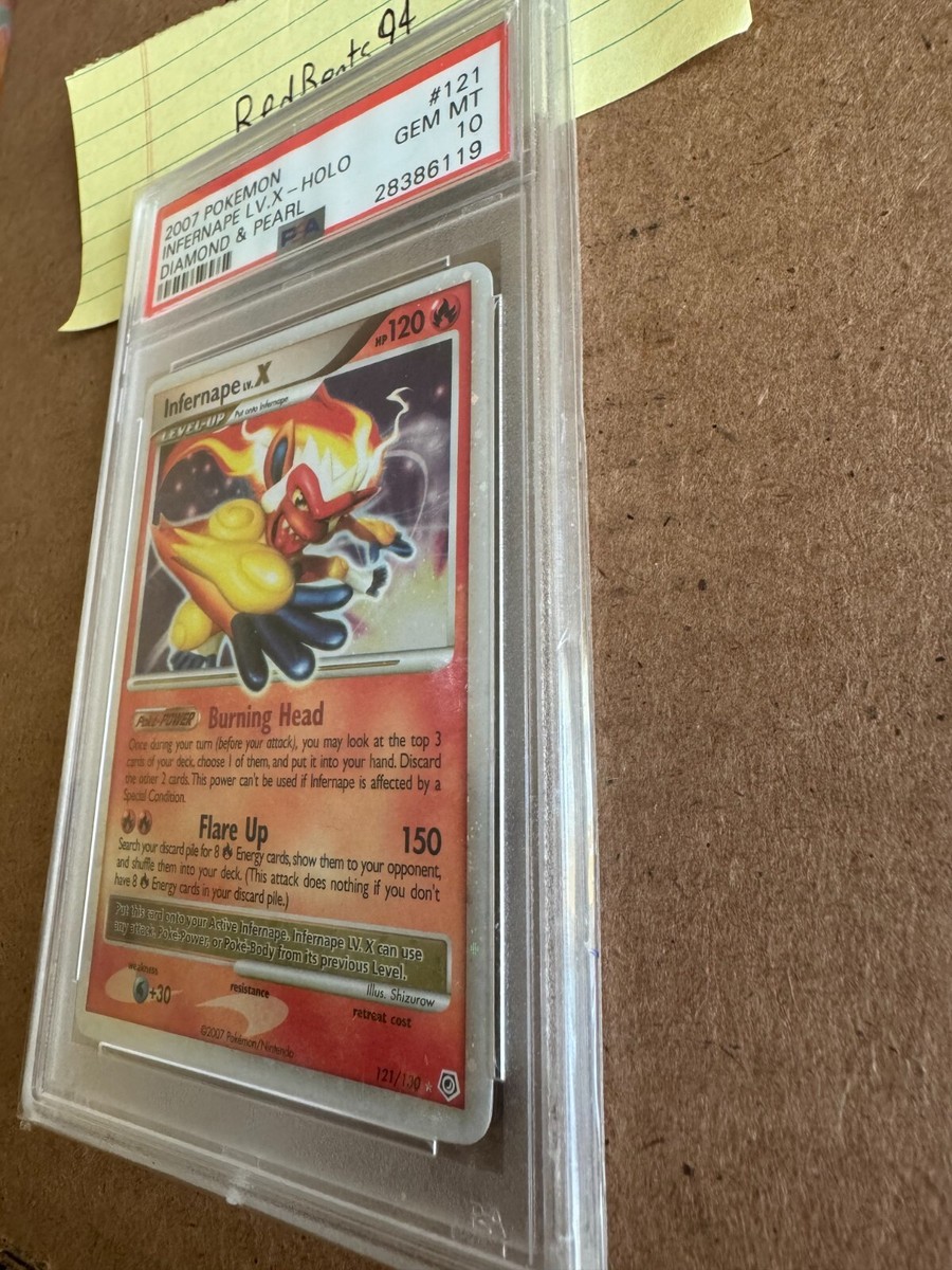 2007 POKEMON DIAMOND & PEARL INFERNAPE LV X #121 ULTRA PSA 10 GEM