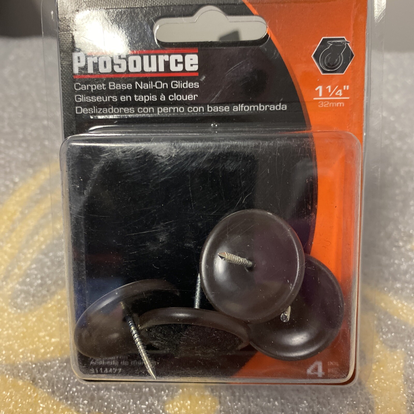 Prosource FES510PS Furniture Guides NailOn Carpet Base Glide 11/2