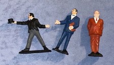 GILBERT JAMES BOND FIGURES 3 DIFFERENT ODD JOB M GOLDFINGER C. 1965