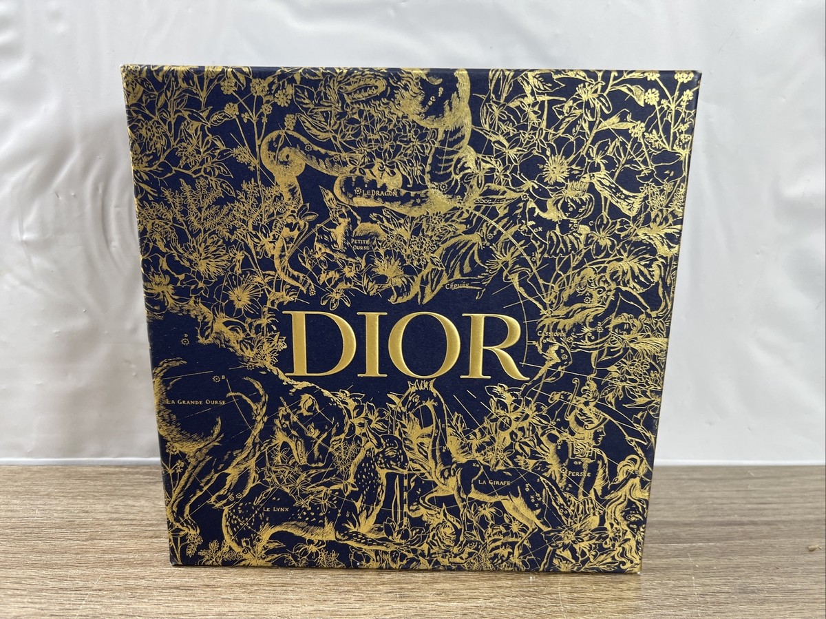 Dior Limited Edition Holiday Luxury Designer Gift Box Blue Gold