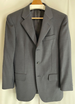 Edoardo Morini 100% pinstripe wool suit jacket/pant set Dark-Navy Made in Italy