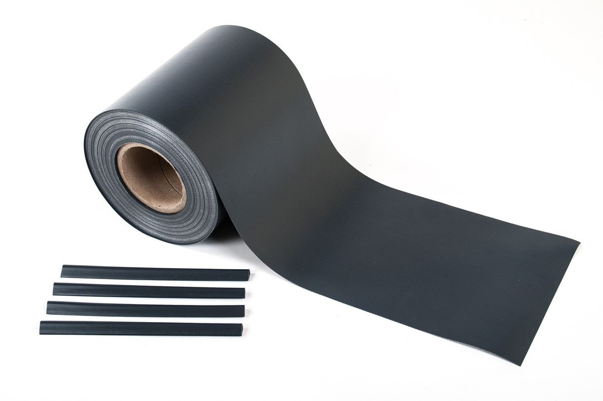 BURI PVC Sichtschutz Für Zaun – 7 M² Fläche, Grau – Als Wind- & Lärmschutz Für Doppelstabmatten, Terrassen & Balkone