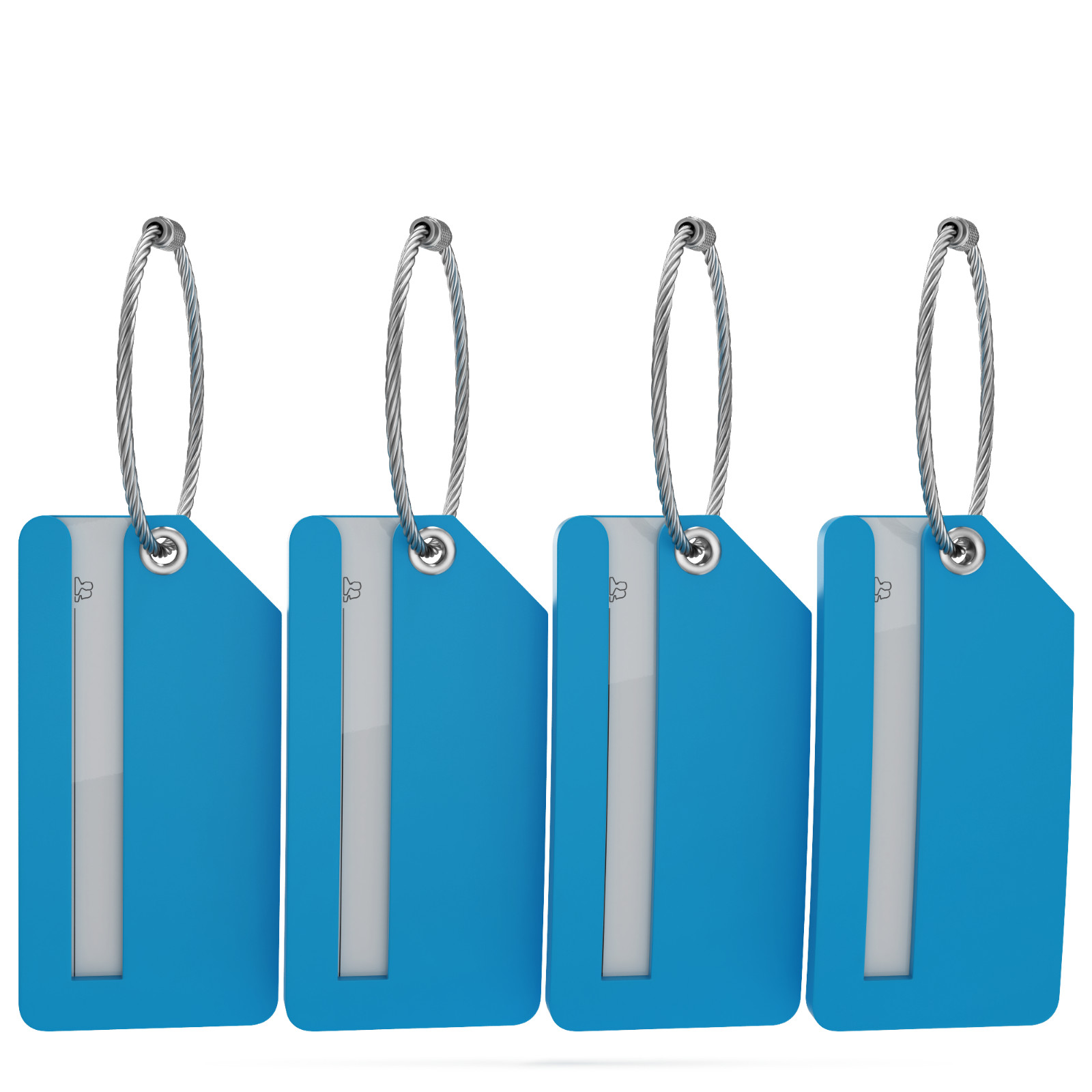 Shacke 4pack Small Luggage Tags - Fully Bendable Rubber Tags - Privacy Cover