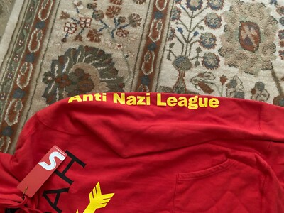 New Noah Anti Nazi League Arch Logo Hoodie Red Medium Winged Skull